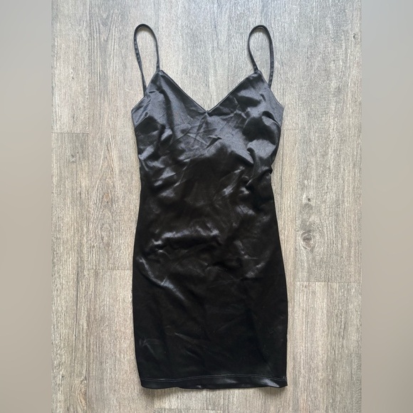 Inspired Hearts Black Satin Dress - Picture 1 of 5